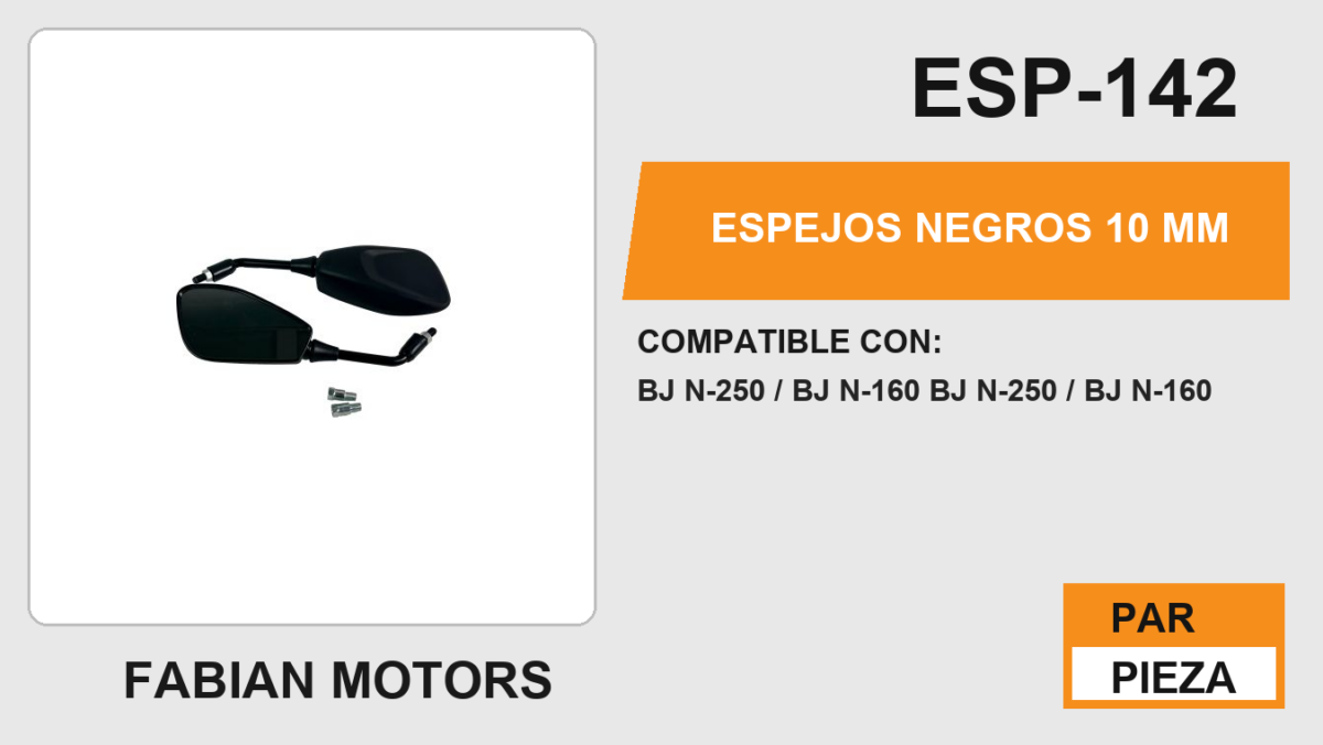 ESPEJOS NEGROS 10 mm