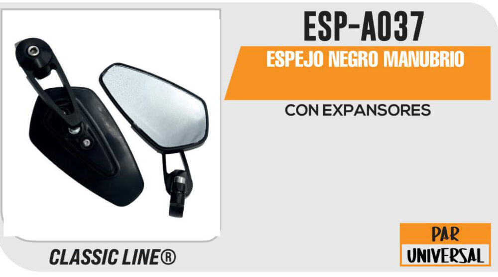 ESPEJO NEGRO MANUBRIO