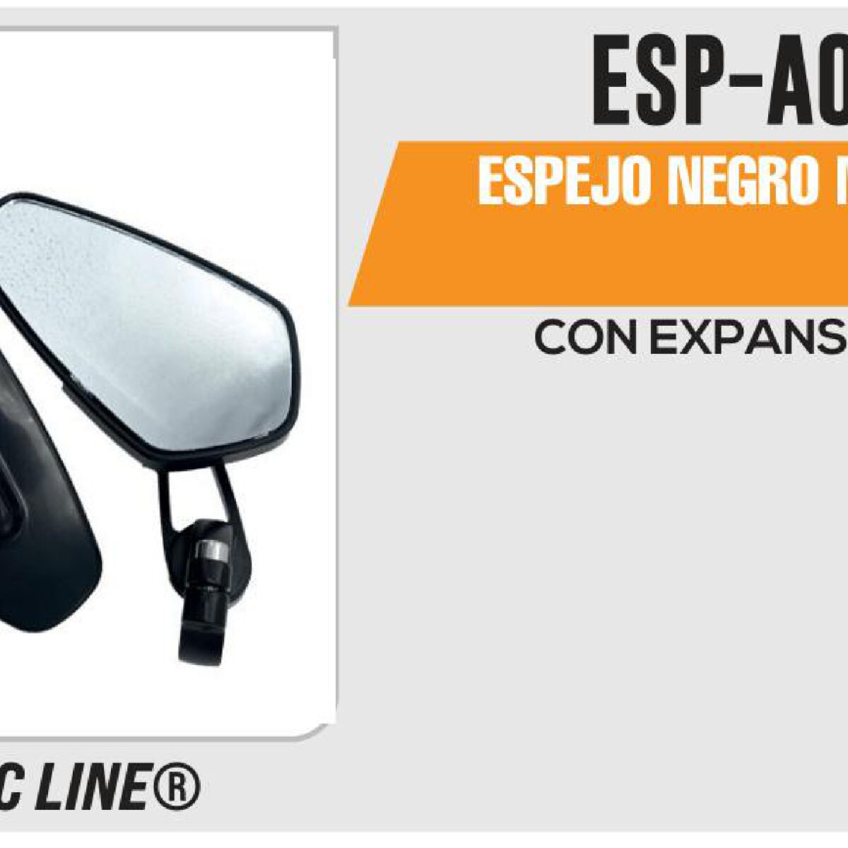 ESPEJO NEGRO MANUBRIO