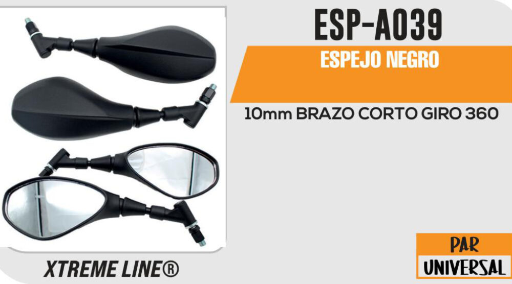 ESPEJO NEGRO 10mm