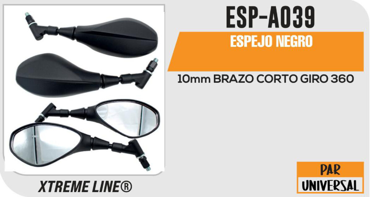 ESPEJO NEGRO 10mm