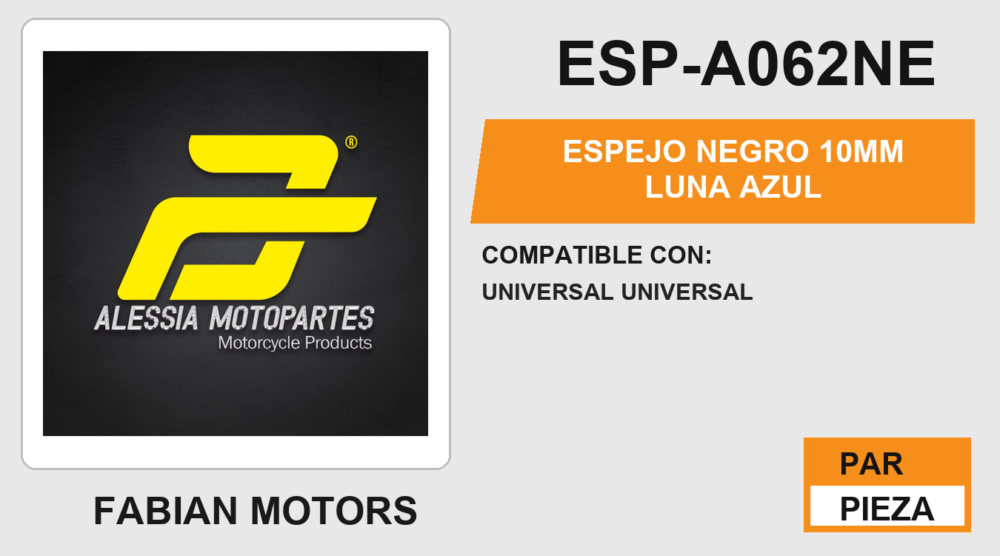 ESPEJO NEGRO 10MM LUNA AZUL