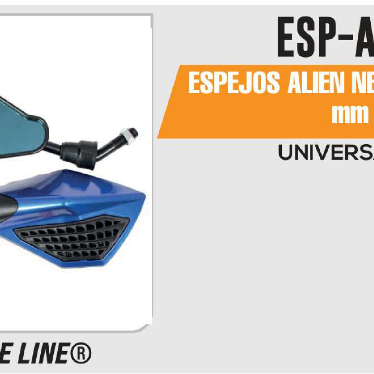 ESPEJOS ALIEN NEGROS/AZUL 10mm
