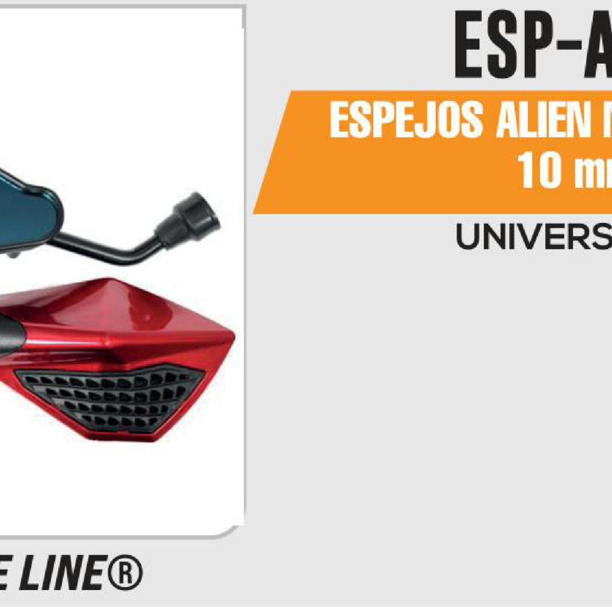 ESPEJOS ALIEN NEGROS/ROJO 10mm