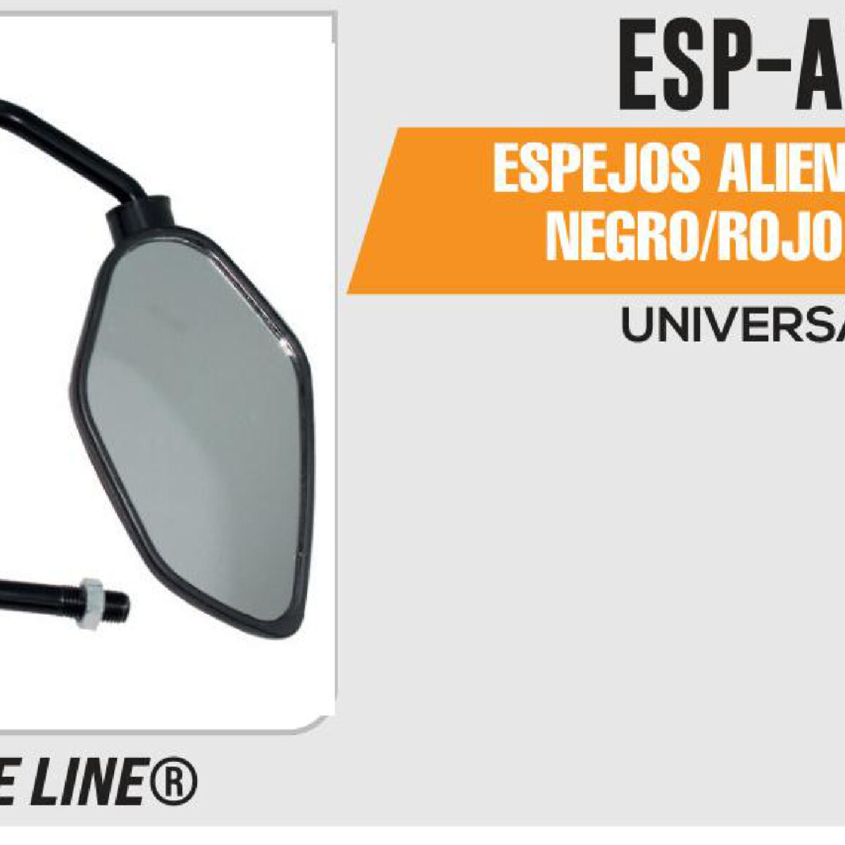 ESPEJOS ALIEN EXTREME NEGROS/ROJO 10mm