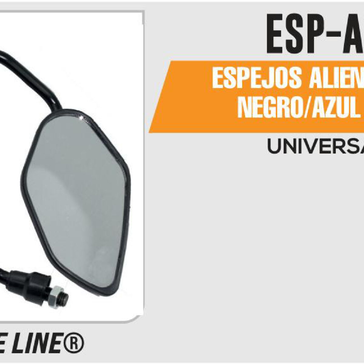 ESPEJOS ALIEN EXTREME NEGROS/AZUL 10mm