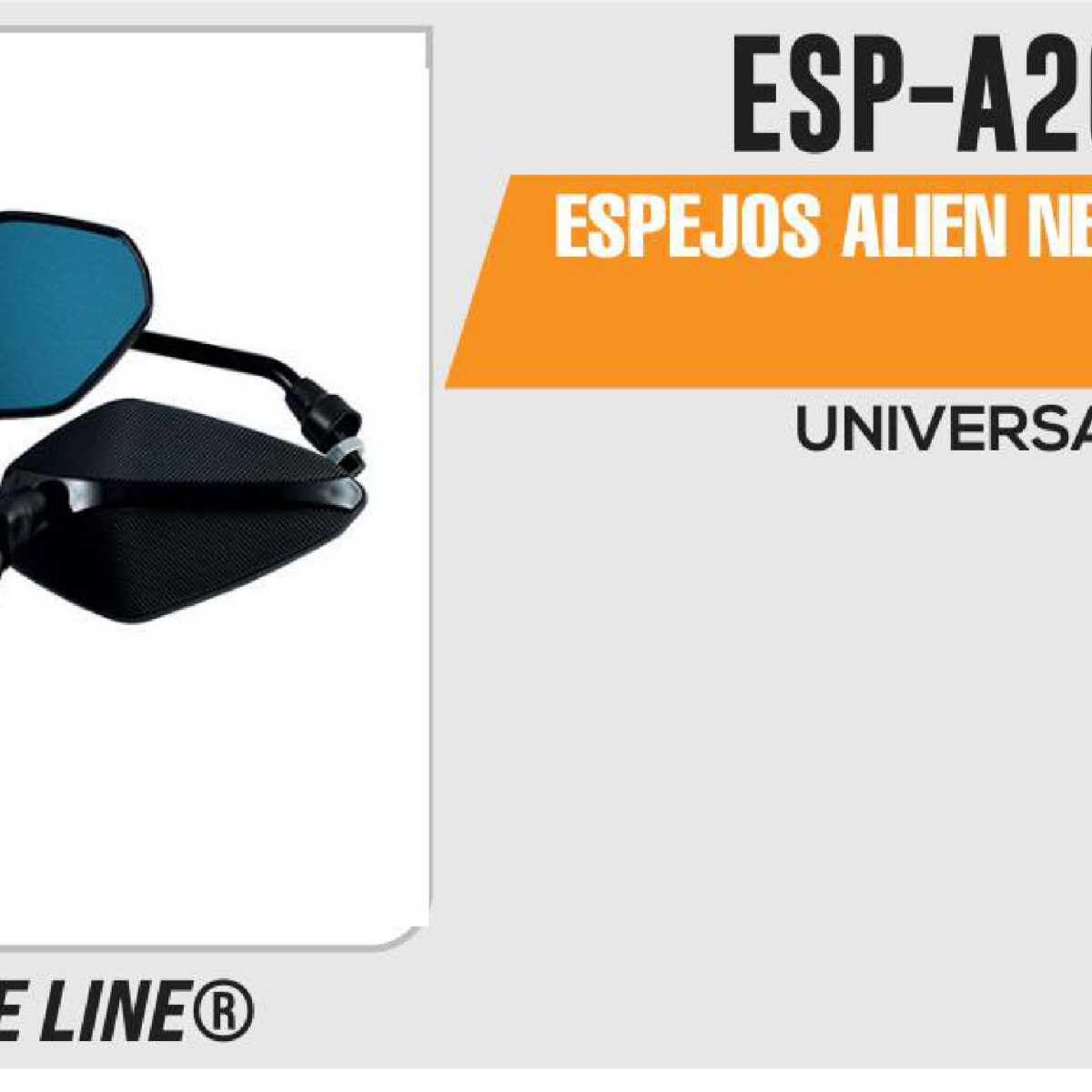 ESPEJOS ALIEN NEGROS 10mm
