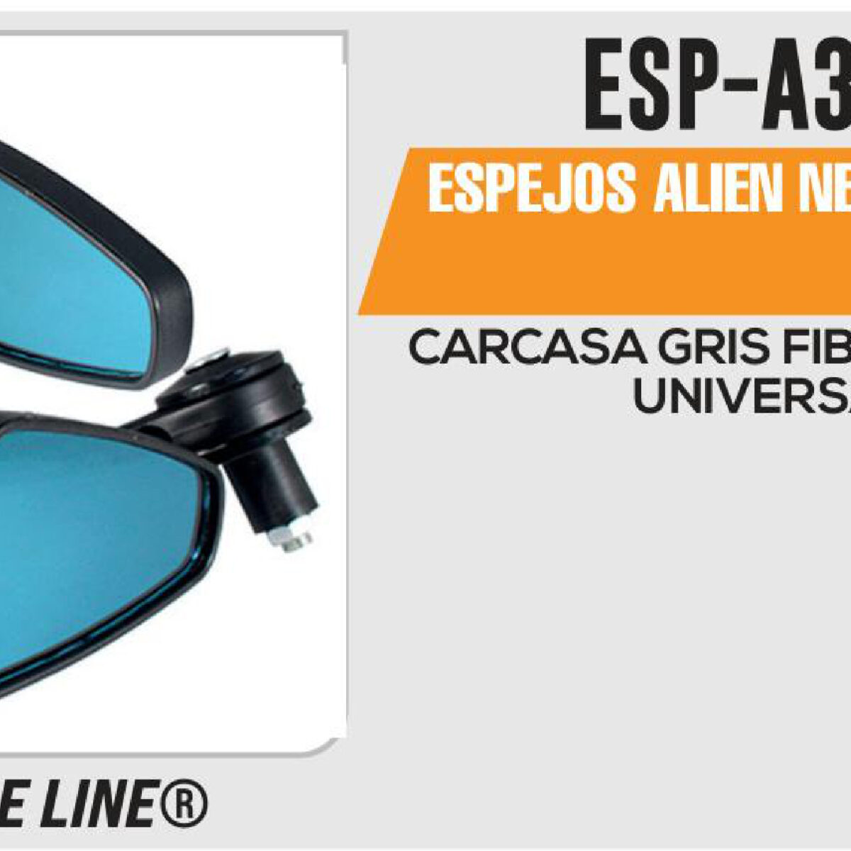 ESPEJOS ALIEN NEGROS 10mm