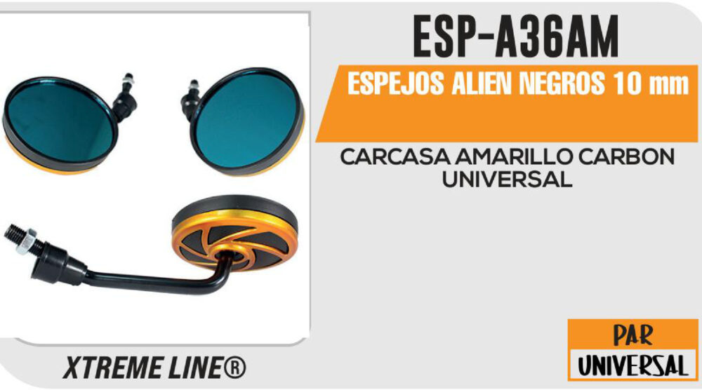 ESPEJOS ALIEN NEGROS 10mm