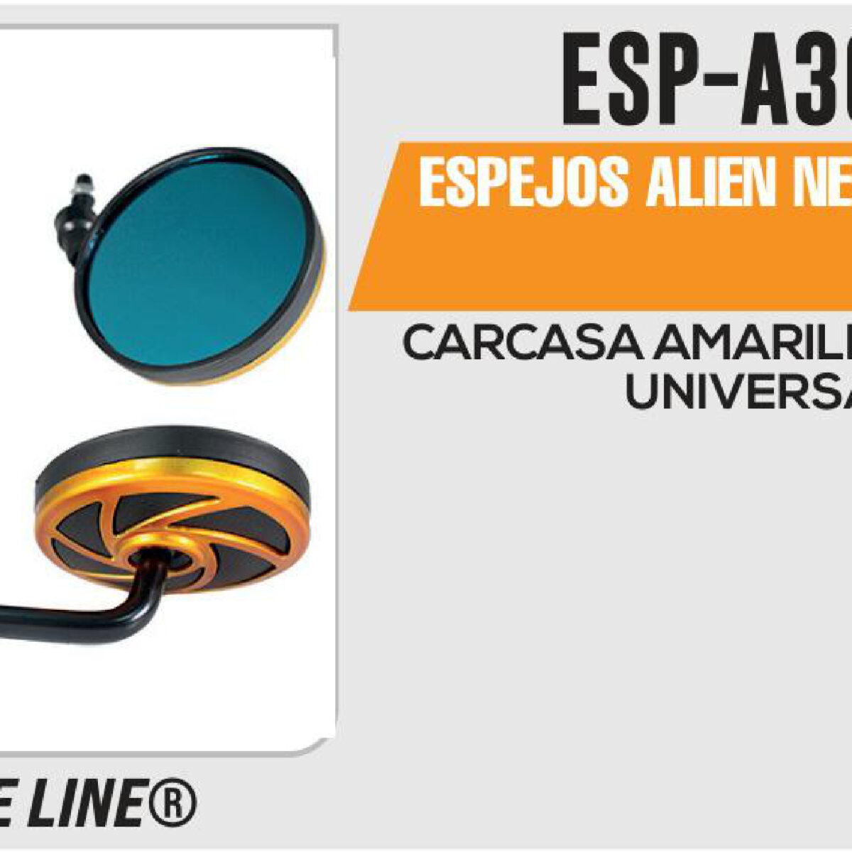 ESPEJOS ALIEN NEGROS 10mm