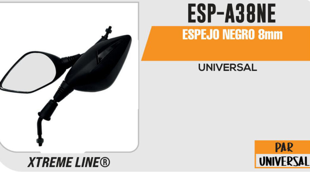 ESPEJO NEGRO 8mm