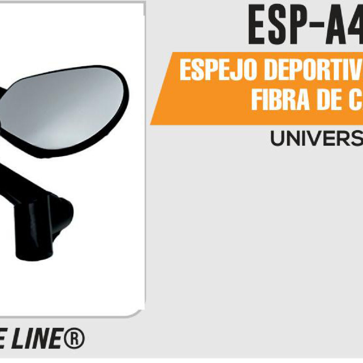ESPEJO DEPORTIVO NEGRO TIPO FIBRA DE CARBON