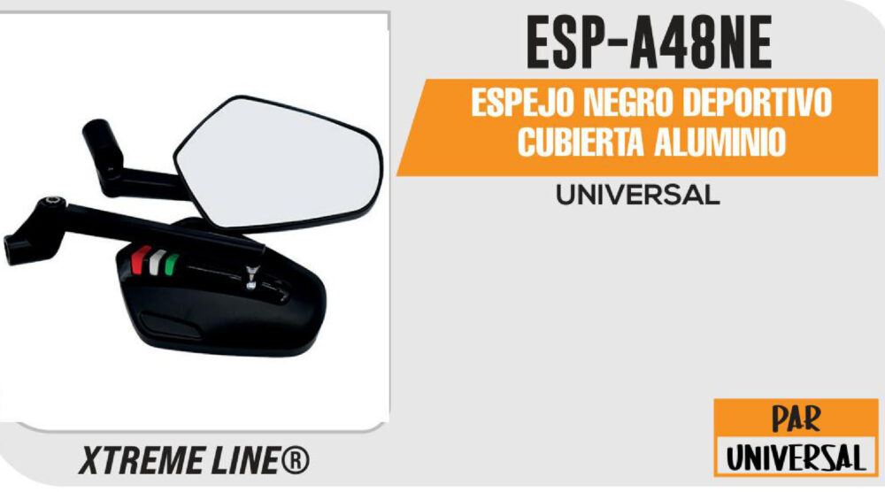 ESPEJO NEGRO DEPORTIVO CUBIERTA ALUMINIO
