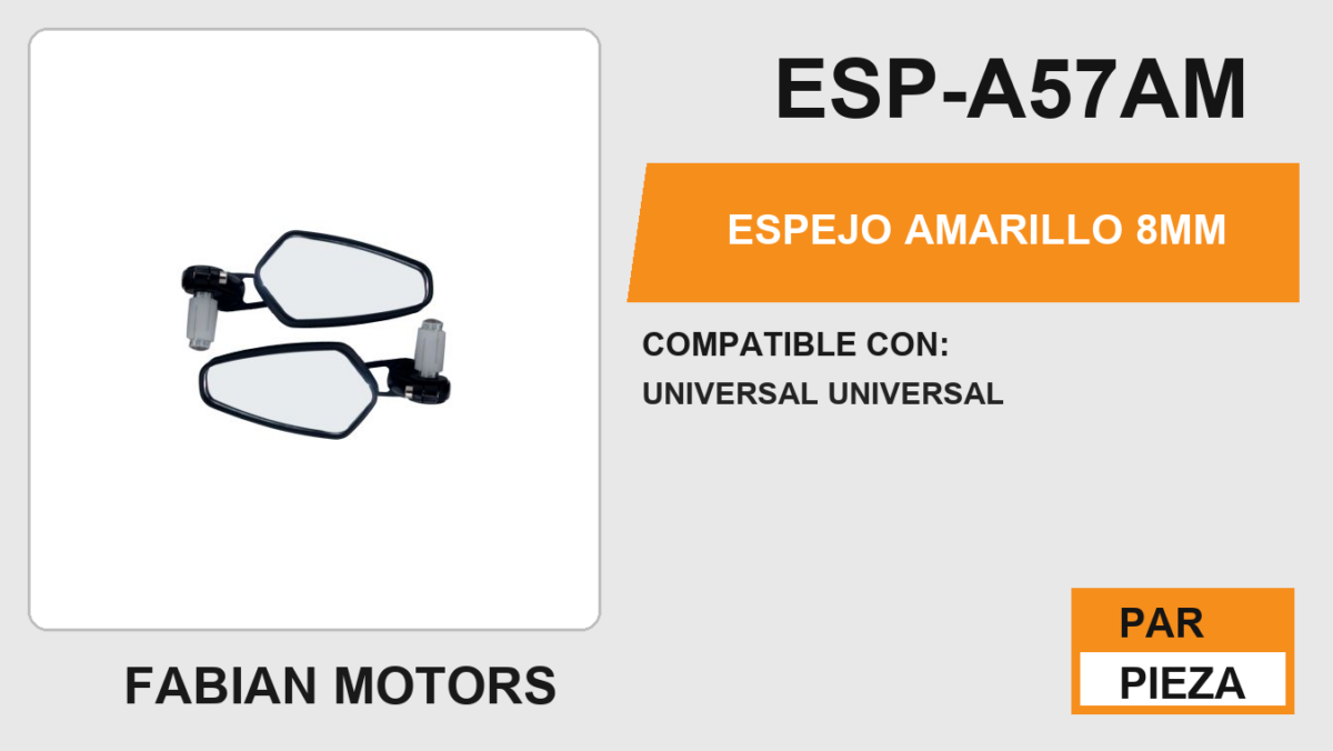 ESPEJO AMARILLO 8MM