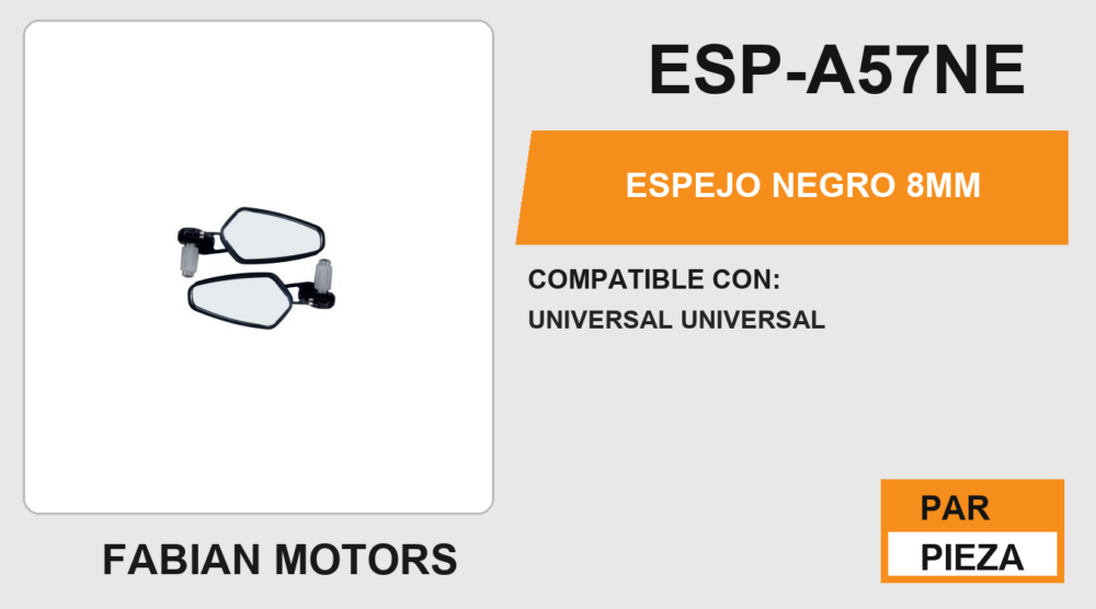 ESPEJO NEGRO 8MM