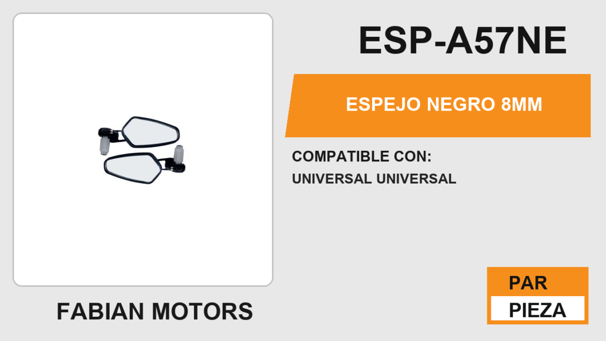 ESPEJO NEGRO 8MM