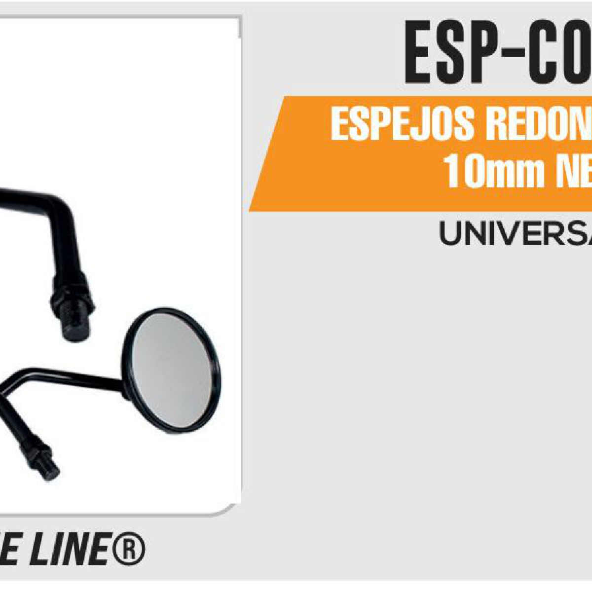 ESPEJOS REDONDOS RACER 10mm NEGRO