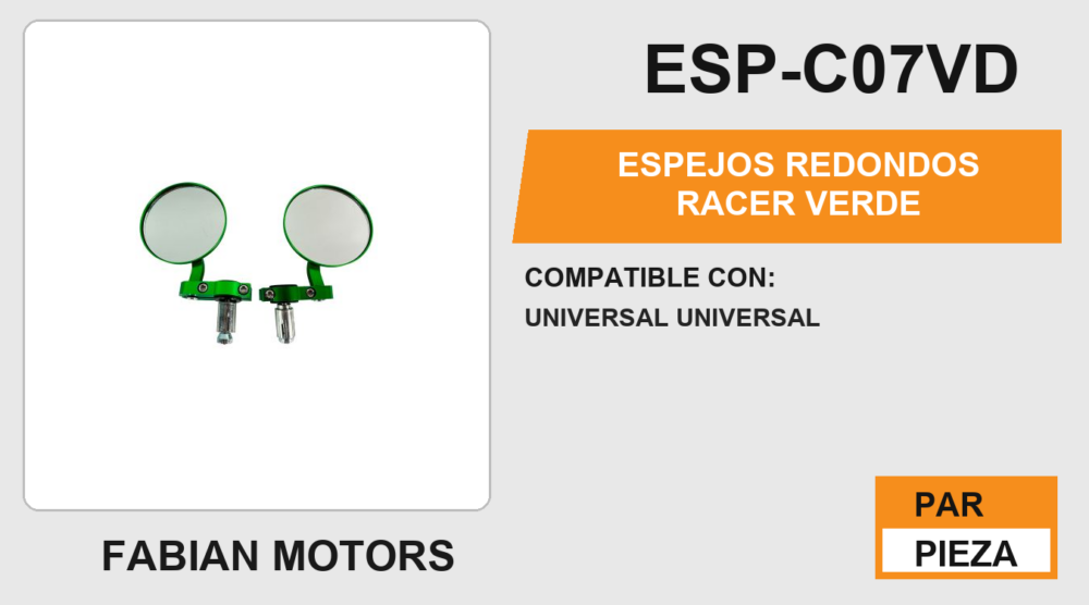 ESPEJOS REDONDOS RACER VERDE