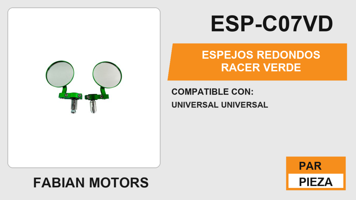 ESPEJOS REDONDOS RACER VERDE