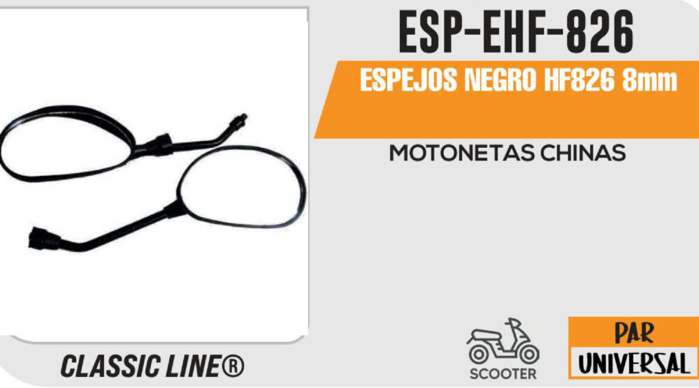 ESPEJOS NEGROS HF826 8mm