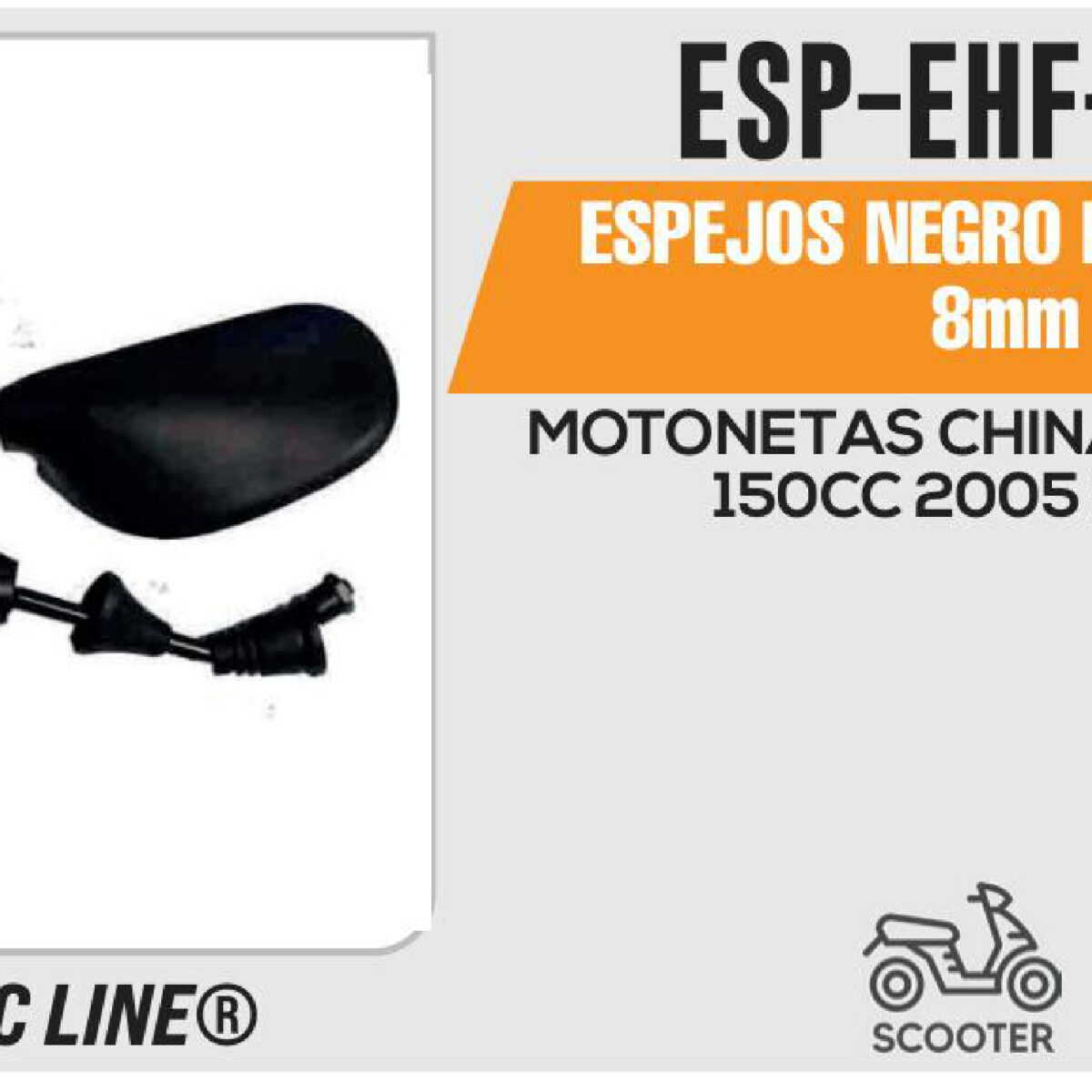 ESPEJOS NEGROS HF827 MINI 8mm