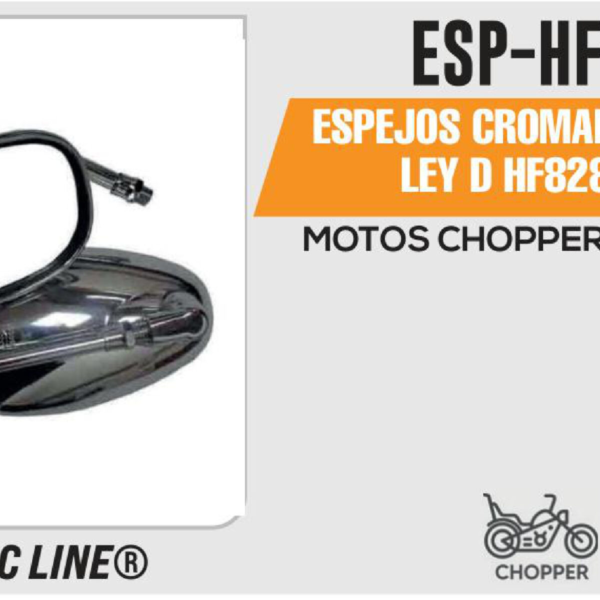 ESPEJOS CROMADOS TIPO HARLEY HF828 10mm