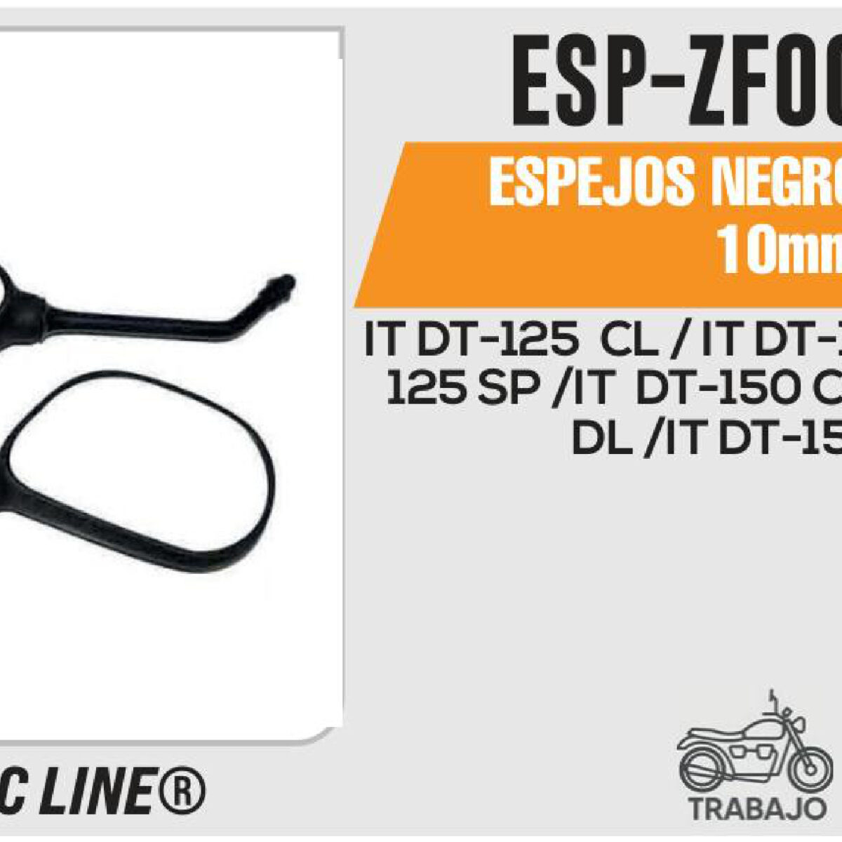 ESPEJOS NEGRO OVALADO 10mm