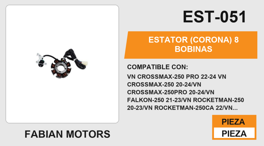 ESTATOR (CORONA) 8 BOBINAS