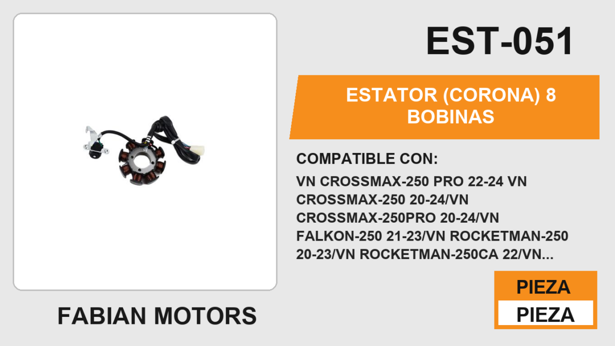 ESTATOR (CORONA) 8 BOBINAS