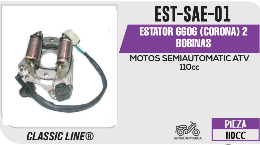ESTATOR 6606 (CORONA) 2 BOBINAS