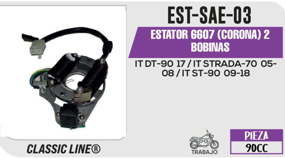 ESTATOR 6607 (CORONA) 2 BOBINAS