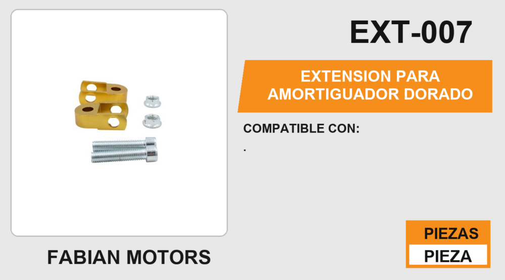 EXTENSION PARA AMORTIGUADOR DORADO