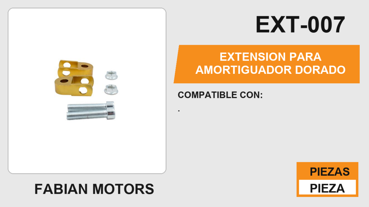 EXTENSION PARA AMORTIGUADOR DORADO