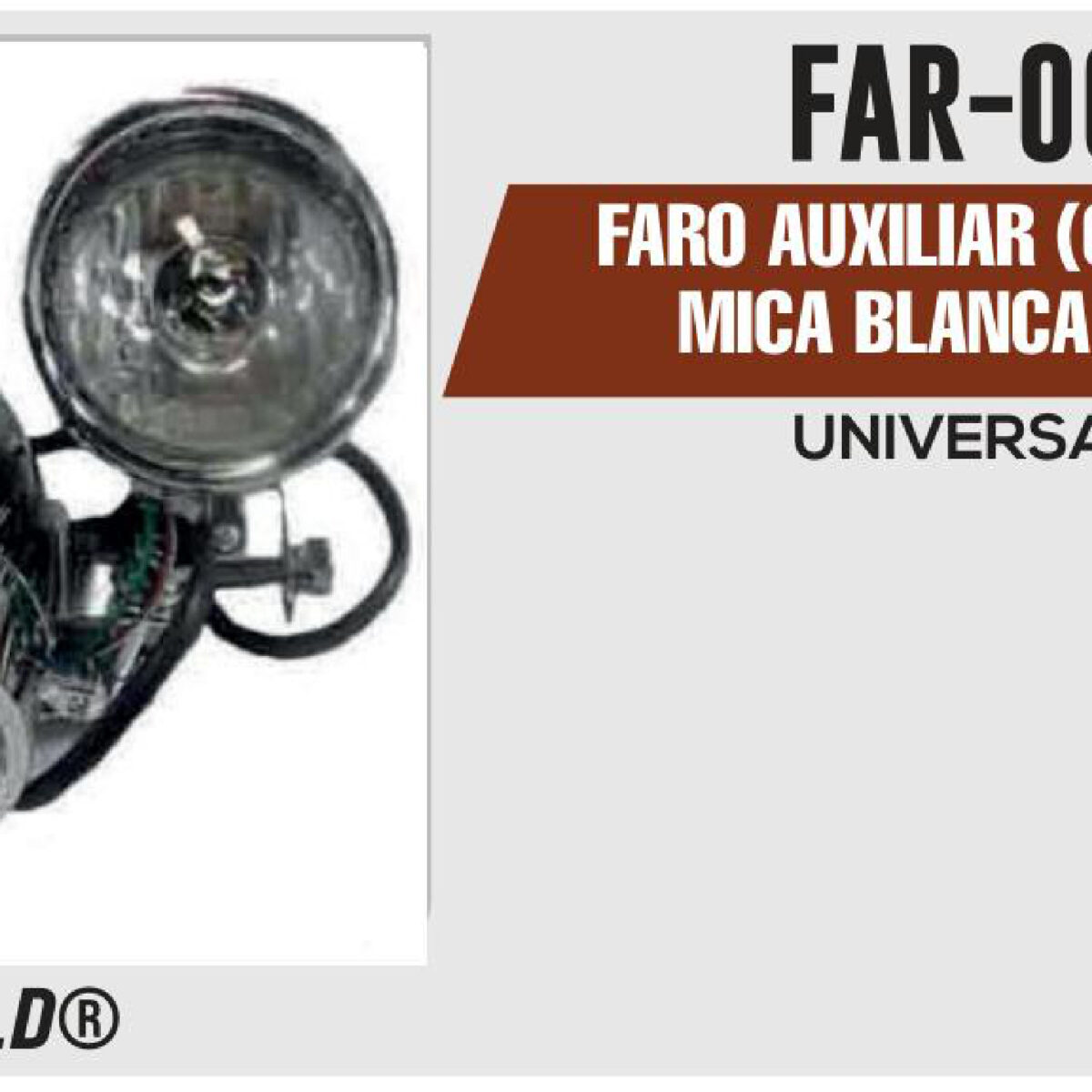 FARO AUXILIAR (CROMADO) MICA BLANCA 12Vcc