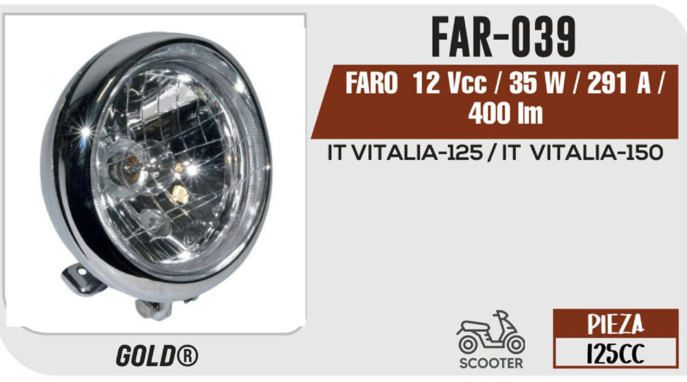 FARO 12Vcc / 35 W / 291 A / 400 lm