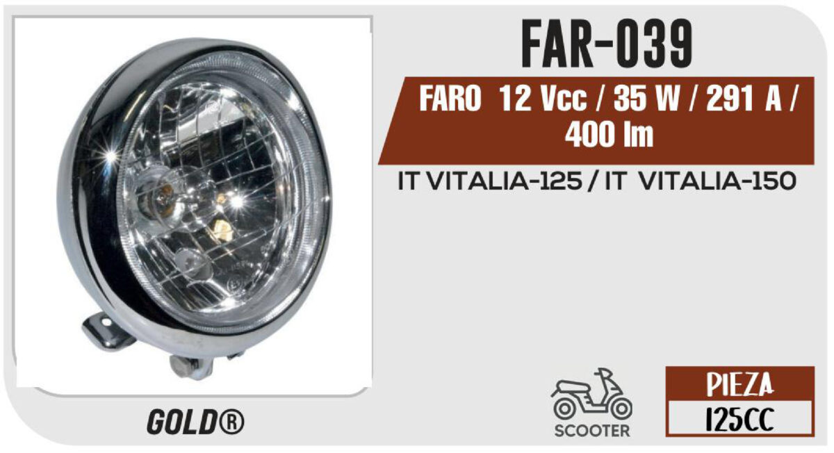 FARO 12Vcc / 35 W / 291 A / 400 lm