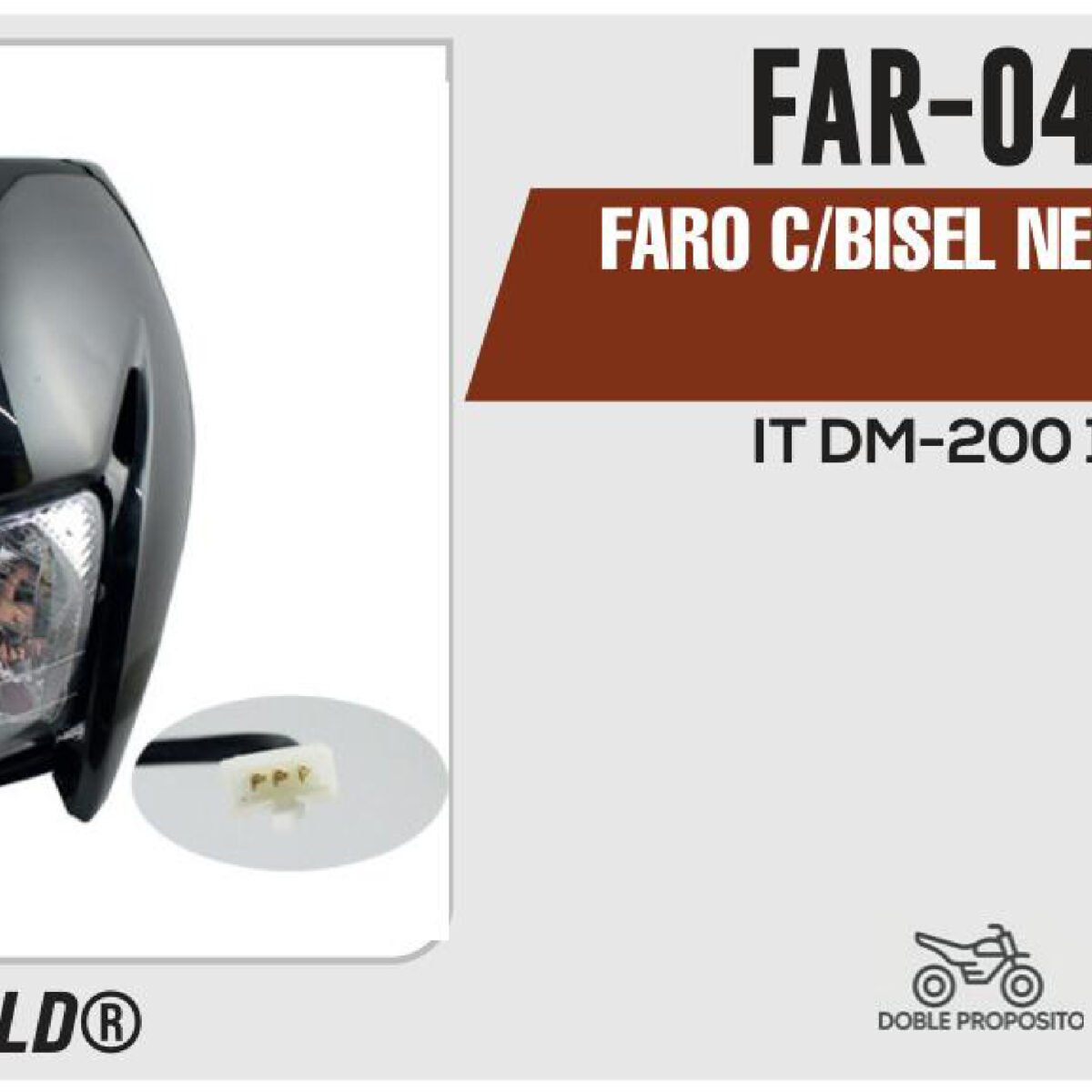FARO C/BISEL NEGRO 12Vcc