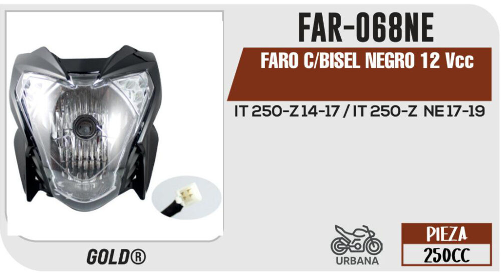 FARO C/BISEL NEGRO 12Vcc