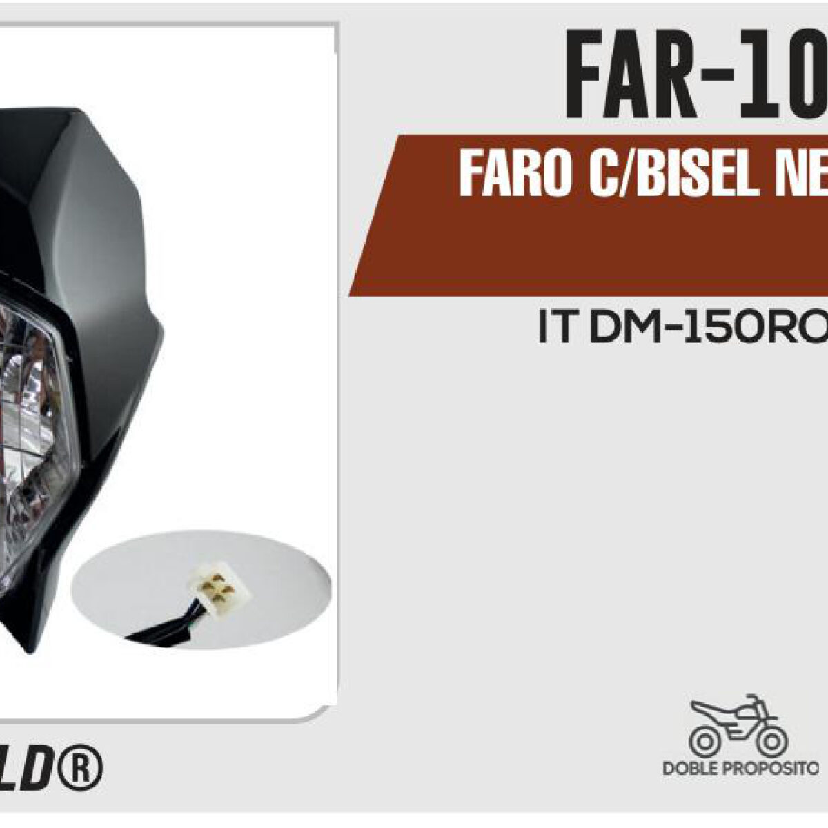 FARO C/BISEL NEGRO 12Vcc