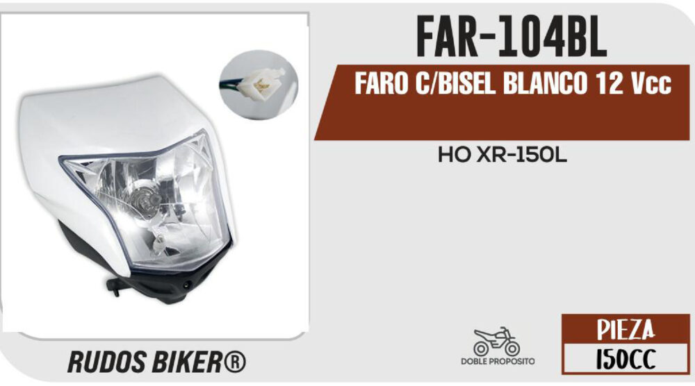 FARO C/BISEL BLANCO 12Vcc
