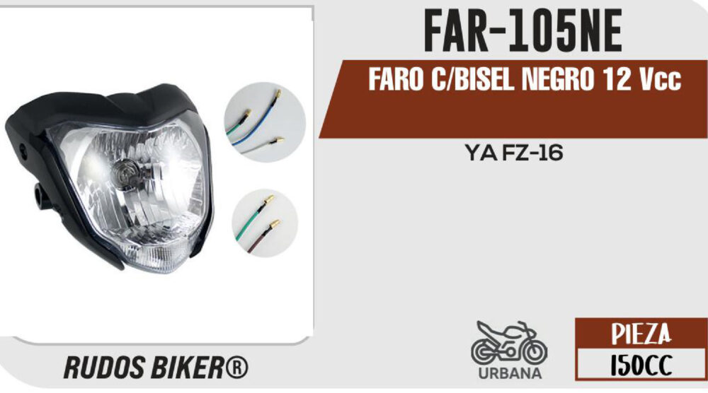 FARO C/BISEL NEGRO 12Vcc