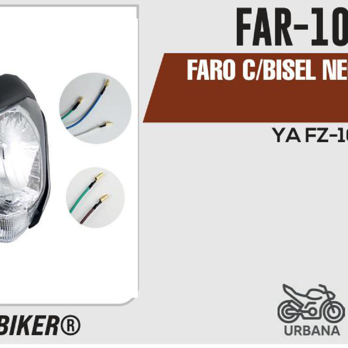 FARO C/BISEL NEGRO 12Vcc