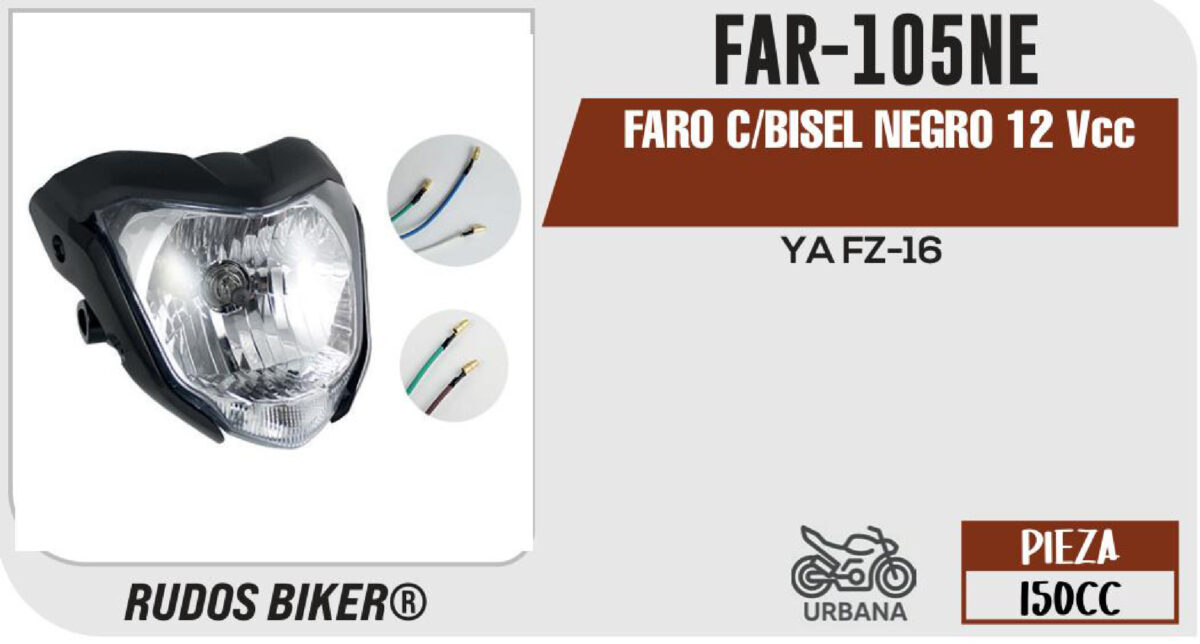 FARO C/BISEL NEGRO 12Vcc