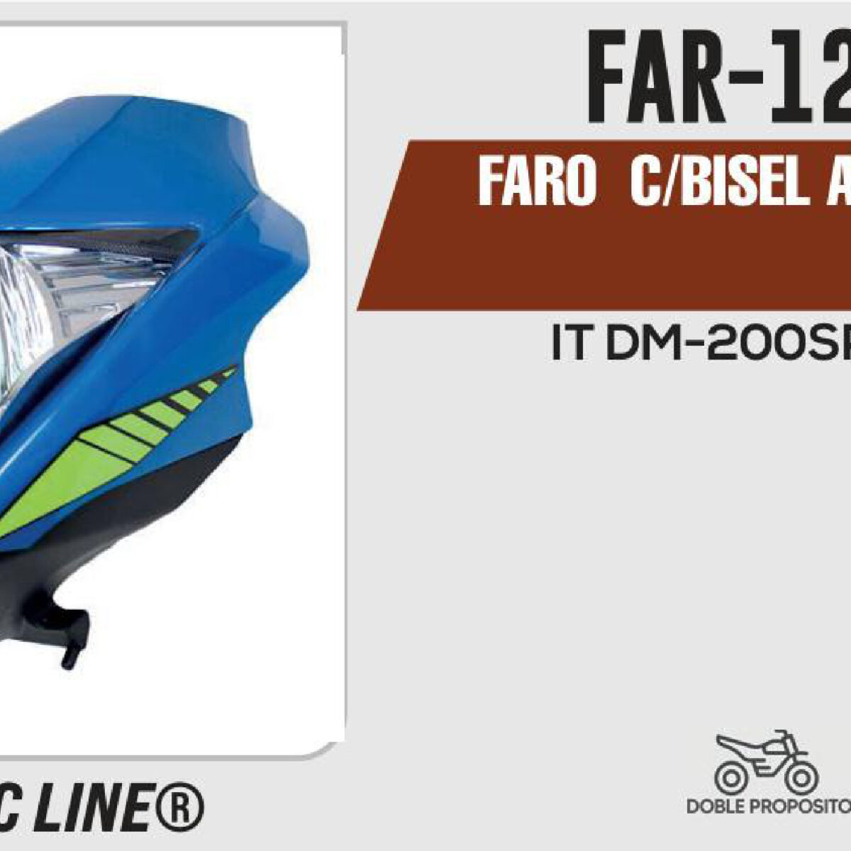 FARO C/BISEL AZUL 12Vcc