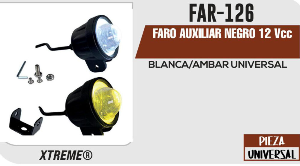 FARO AUXILIAR NEGRO 12Vcc