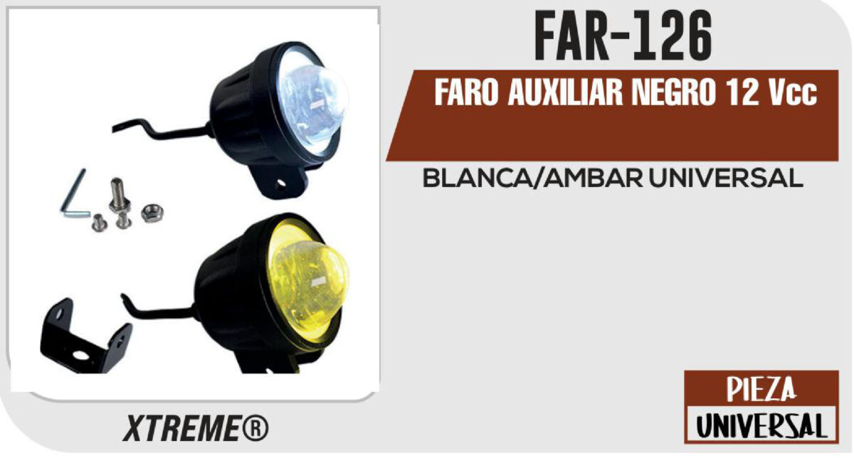FARO AUXILIAR NEGRO 12Vcc