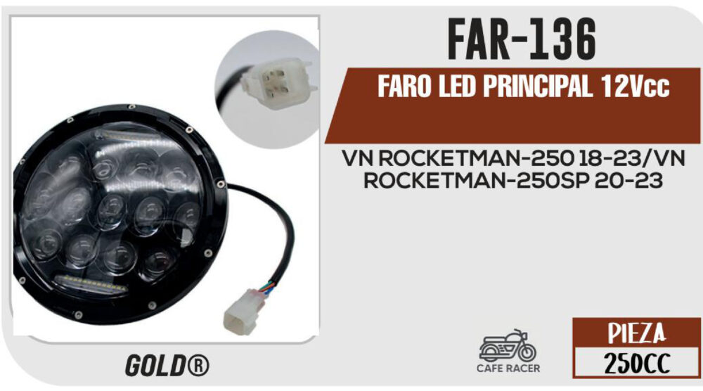 FARO LED PRINCIPAL 12Vcc (Gold)