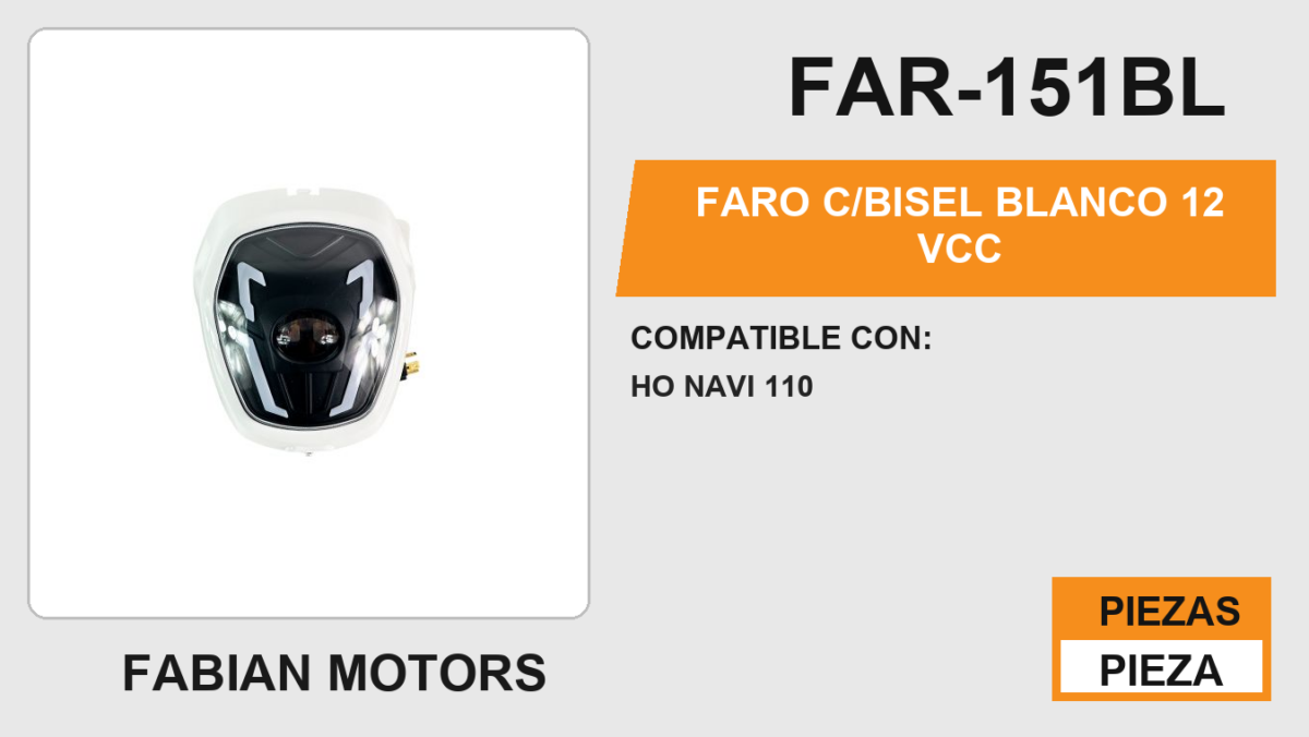 FARO C/BISEL BLANCO 12Vcc