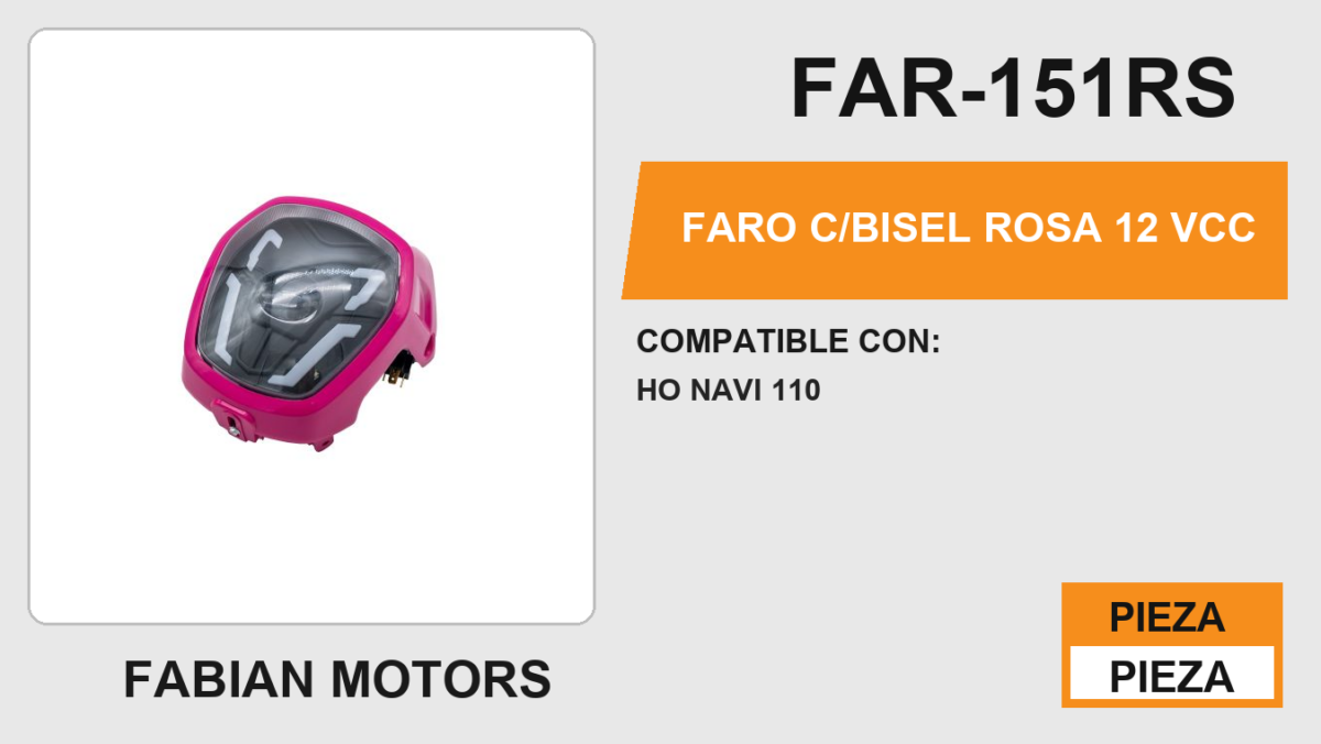 FARO C/BISEL ROSA 12Vcc