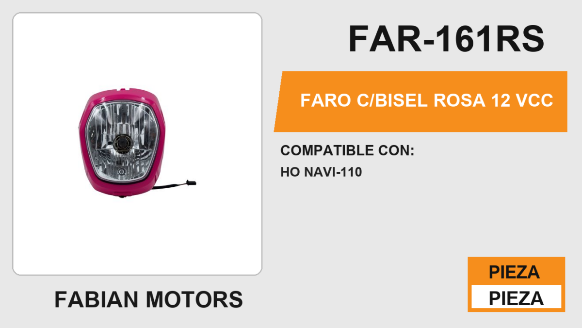 FARO C/BISEL ROSA 12Vcc